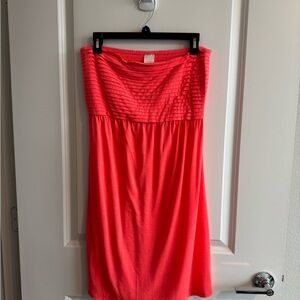 Xhilaration Hot Pink Strapless Pleated Sundress
